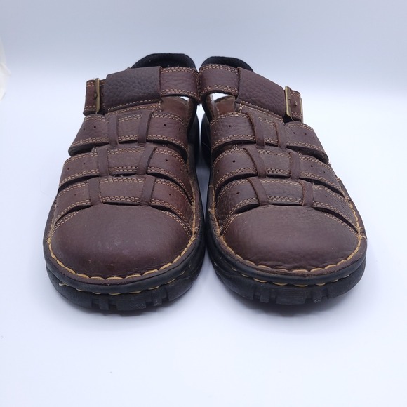 Earth Shoes Fisherman Sandals Mens 7.5 Womens 9 Brown Leather Buckled Straps - Picture 6 of 8